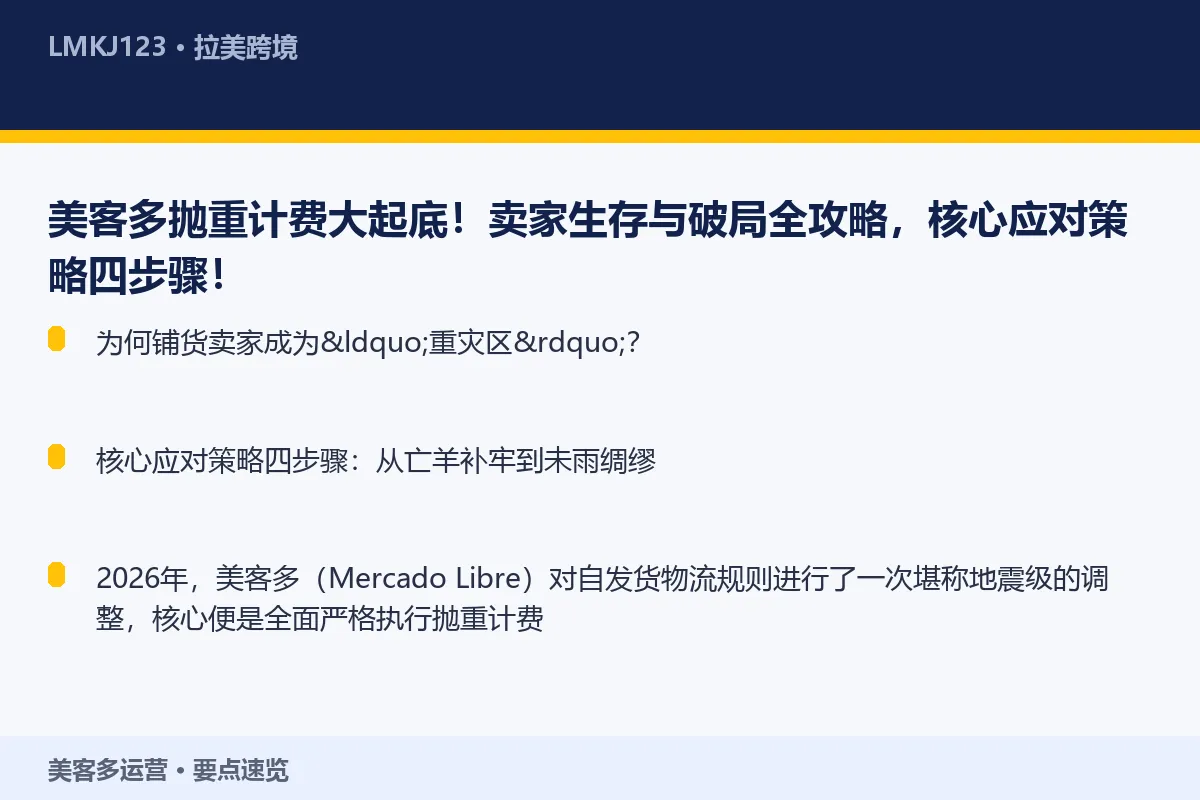 美客多抛重计费大起底!卖家生存与破局全攻略,核心 要点速览